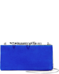 blaue verzierte Wildleder Clutch von Jimmy Choo