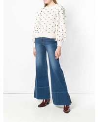 blaue weite Hose aus Jeans von Frame Denim