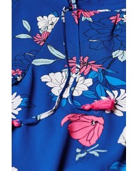 blaue weite Hose mit Blumenmuster von Esprit