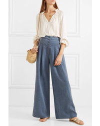 blaue weite Hose von Ulla Johnson