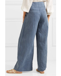 blaue weite Hose von Ulla Johnson