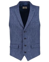 blaue Weste mit Fischgrätenmuster von Hackett London