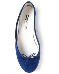 blaue Wildleder Ballerinas von Repetto