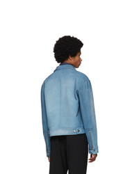 blaue Wildleder Bomberjacke von Prada