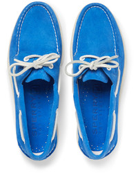 blaue Wildleder Bootsschuhe von Sperry