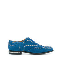 blaue Wildleder Brogues