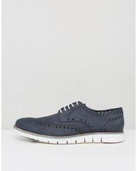 blaue Wildleder Brogues von Dune