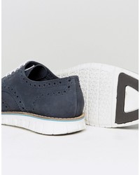 blaue Wildleder Brogues von Dune