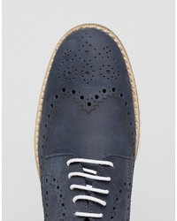 blaue Wildleder Brogues von Dune