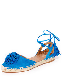 blaue Wildleder Espadrilles von Aquazzura