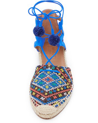 blaue Wildleder Espadrilles von Aquazzura