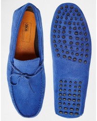 blaue Wildleder Mokassins von Asos