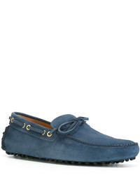 blaue Wildleder Mokassins von Car Shoe