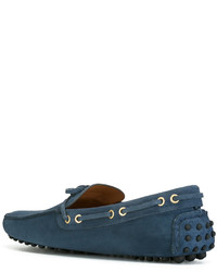 blaue Wildleder Mokassins von Car Shoe