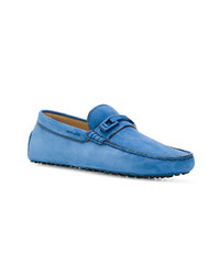 blaue Wildleder Mokassins von Tod's