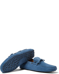 blaue Wildleder Mokassins von Tod's