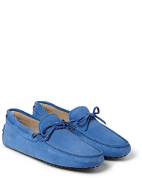 blaue Wildleder Mokassins von Tod's