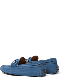 blaue Wildleder Mokassins von Tod's