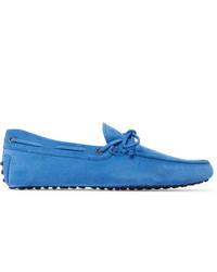 blaue Wildleder Mokassins von Tod's