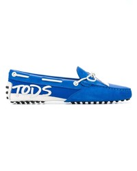 blaue Wildleder Mokassins von Tod's