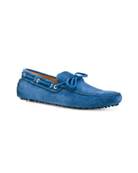 blaue Wildleder Mokassins von Car Shoe