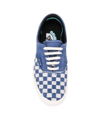 blaue Wildleder niedrige Sneakers mit Karomuster von Vans