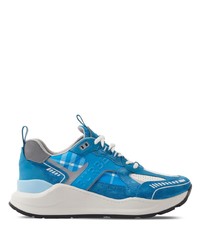 blaue Wildleder niedrige Sneakers mit Schottenmuster