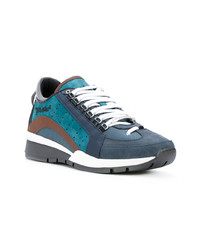 blaue Wildleder niedrige Sneakers von DSQUARED2