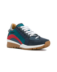 blaue Wildleder niedrige Sneakers von DSQUARED2