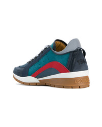 blaue Wildleder niedrige Sneakers von DSQUARED2