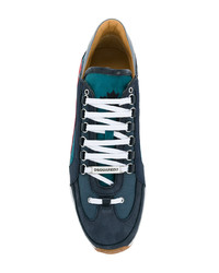 blaue Wildleder niedrige Sneakers von DSQUARED2