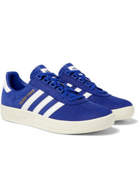 blaue Wildleder niedrige Sneakers von adidas Originals