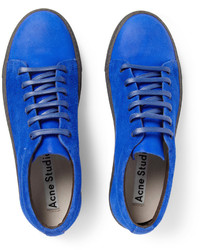 blaue Wildleder niedrige Sneakers von Acne Studios