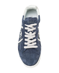 blaue Wildleder niedrige Sneakers von Premiata