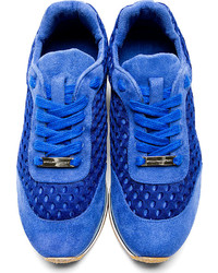 blaue Wildleder niedrige Sneakers von Stella McCartney