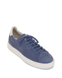 blaue Wildleder niedrige Sneakers von Brunello Cucinelli