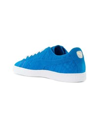 blaue Wildleder niedrige Sneakers von Puma