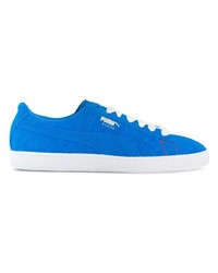 blaue Wildleder niedrige Sneakers von Puma