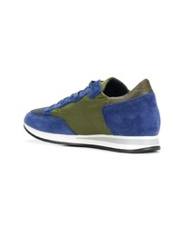 blaue Wildleder niedrige Sneakers von Philippe Model