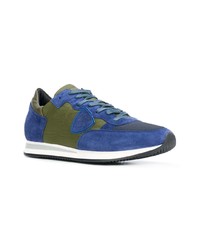 blaue Wildleder niedrige Sneakers von Philippe Model