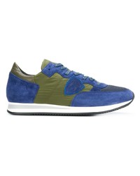 blaue Wildleder niedrige Sneakers von Philippe Model