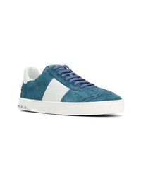 blaue Wildleder niedrige Sneakers von Valentino