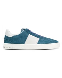 blaue Wildleder niedrige Sneakers von Valentino