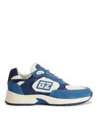 blaue Wildleder niedrige Sneakers von Giuseppe Zanotti