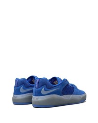 blaue Wildleder niedrige Sneakers von Nike
