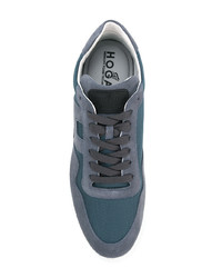 blaue Wildleder niedrige Sneakers von Hogan