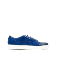 blaue Wildleder niedrige Sneakers von Lanvin