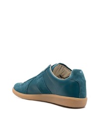 blaue Wildleder niedrige Sneakers von Maison Margiela