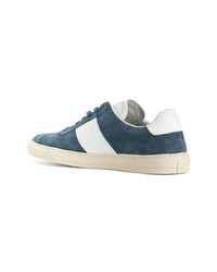 blaue Wildleder niedrige Sneakers von Paul Smith