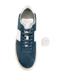 blaue Wildleder niedrige Sneakers von Paul Smith